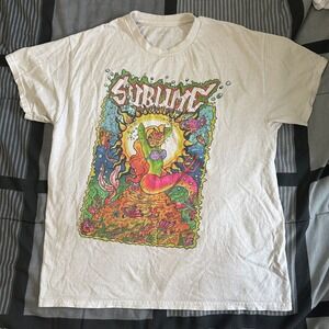 Sublime Men's Large White Mermaid Graphic T-Shirt Short Sleeve Band Tee